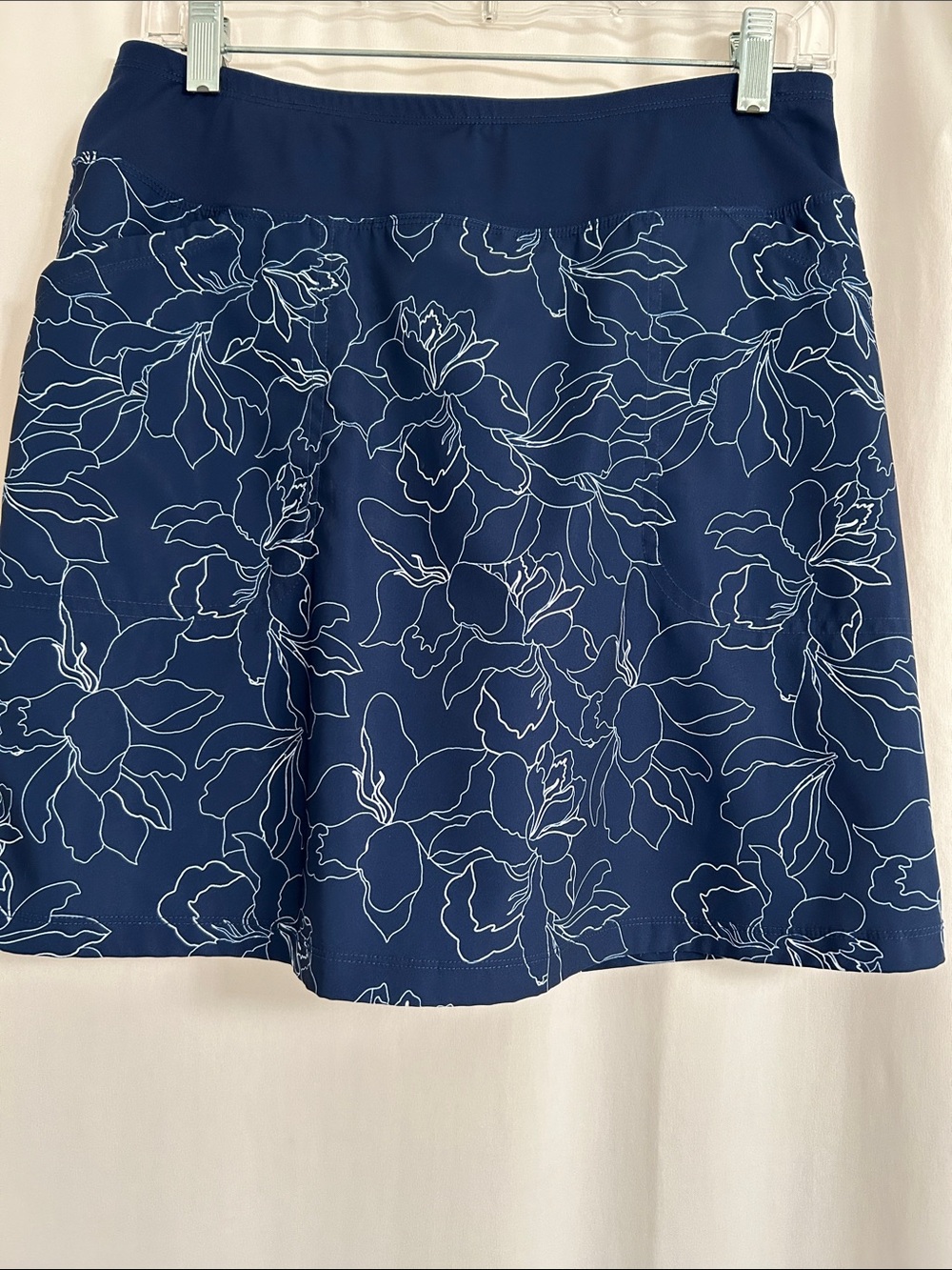 Navy Floral A-Line Skort